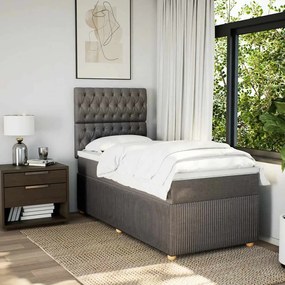 vidaXL Κρεβάτι Boxspring με Στρώμα Taupe 90x200 εκ. Υφασμάτινο