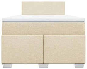 Κρεβάτι Boxspring με Στρώμα Κρεμ 120x190 εκ. Υφασμάτινο - Κρεμ