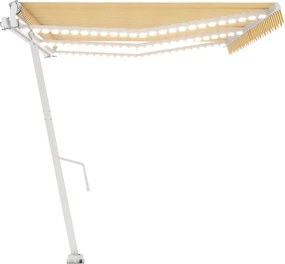 vidaXL Ηλεκτρική τέντα με LED και αισθητήρα 6 x 3 m