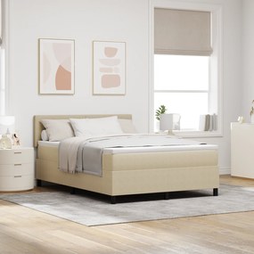 vidaXL Κρεβάτι με Στρώμα Ανοιχτό Πράσινο Γκρι 140x200 εκ. Ύφασμα Κορντούρας