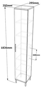 Ντουλάπι-στήλη Aurelius pakoworld ανθρακί-μόκα 29.5x29.5x183.6εκ