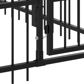 vidaXL Υπαίθριο Κλουβί Σκύλων με Οροφή από Χάλυβα 3,75 μ²