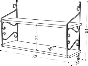 Wall Shelf Seramoni 2'li - Shiny White White