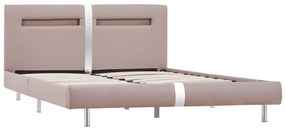 Πλαίσιο Κρεβατιού με LED Καπουτσίνο 140x200 εκ. Συνθετικό Δέρμα - Μπεζ