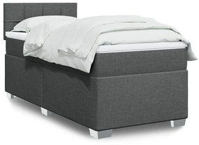 vidaXL Κρεβάτι Boxspring με Στρώμα Σκούρο Γκρι 80x200 εκ. Υφασμάτινο