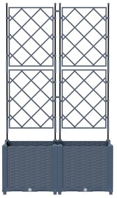 vidaXL Γλάστρα Κήπου με Πλέκτη 2 τεμ Γκρι 80x40x143 εκ