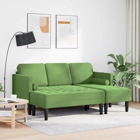 vidaXL Σετ Καναπέ 2 pcs Ανοιχτό πράσινο 173 x 131 x 67 εκ Βελούδο