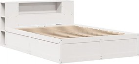 vidaXL Σκελετός Κρεβ. Χωρίς Στρώμα Λευκό 135x190 εκ Μασίφ Πεύκο