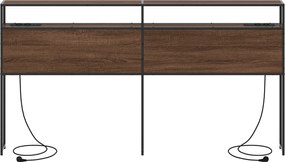 vidaXL Κεφαλάρι Αποθήκης με ράφι Καφέ δρυς 200 cm Επεξεργασμένο ξύλο