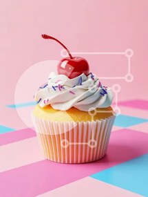 Intra Συλλεκτικό Ξύλινο Παζλ Plywood  4mm - Πολύχρωμο Cupcake με Κεράσι από πάνω Σε Ξύλινο Κουτί - Διαστάσεις: 10x10 cm – 25 κομμάτια
