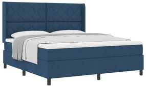 vidaXL Κρεβάτι Box Spring με Στρώμα Μπλε 180x200 εκ. Υφάσματος
