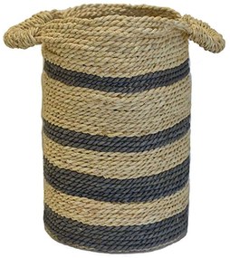 Καλάθι Ριγέ 00.06.67196 Φ27x36cm Ecru-Grey Rope