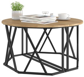 vidaXL Τραπεζάκι Καφετέριας Artisan Oak 31.5x31.5x16.5 ίντσες Φτιαγμένο από Κυκλική Ξυλαπορρίμματα
