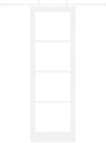 vidaXL Συρόμενη Πόρτα Λευκό 78 x 232 cm Ξύλο και μέταλλο