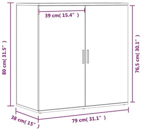 Βοηθητικά Ντουλάπια 2 Τεμ. Sonoma Δρυς 79x38x80εκ. Επεξ. Ξύλο - Καφέ