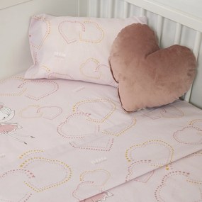 Σεντόνι Βρεφικό NAF NAF LITTLE FAIRIES 303 Ροζ 100% Βαμβάκι 120x170cm Σετ 3Τμχ