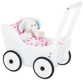Ξύλινο Καρότσι για κούκλες Maria Pinolino με διαστάσεις 53x35x58cm - Ηλικίες 1 έτους και άνω - White