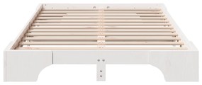 vidaXL Κρεβάτι Λευκό Ξύλο 140 x 190 cm Κρεβάτι Ορθογώνιο Μοντέρνο