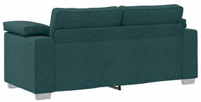 vidaXL Καναπές 140cm Σκούρο Πράσινο ύφασμα