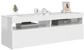 vidaXL Έπιπλο Τηλεόρασης με LED Γυαλιστερό Λευκό 120 x 35 x 40 εκ.