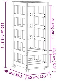 ΞΥΛΟΘΗΚΗ ΜΕ ΤΡΟΧΟΥΣ ΛΕΥΚΗ 40X49X110 ΕΚ. ΑΠΟ ΜΑΣΙΦ ΞΥΛΟ ΠΕΥΚΟΥ 832328