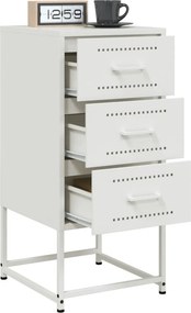 vidaXL Κομοδίνα 2 τεμ. Λευκό 36x39x78 εκ. από Χάλυβα