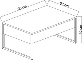 Τραπεζάκι σαλονιού Luxe Megapap χρώμα travertine - χρυσό 90x60x40εκ.