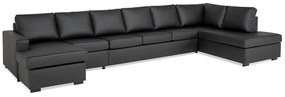 Γωνιακός Καναπές Scandinavian Choice C117, Μαύρο, 407x199x80cm, Πόδια: Ξύλο | Epipla1.gr