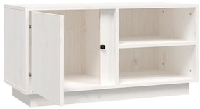 vidaXL Έπιπλο Τηλεόρασης Λευκό 80x35x40,5 εκ. από Μασίφ Ξύλο Πεύκου