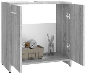 vidaXL Ντουλάπι Μπάνιου Γκρι Sonoma 60x33x60 εκ. Επεξεργασμένο Ξύλο