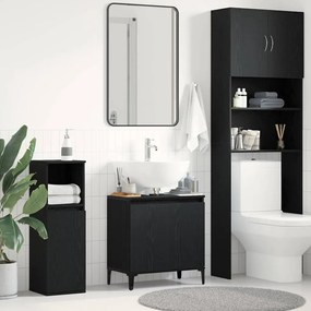vidaXL Ντουλάπι νιπτήρα Μαύρη δρυς 58 x 33 x 60 εκ. Επεξεργασμένο ξύλο
