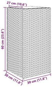 ΖΑΡΝΤΙΝΙΕΡΕΣ ΚΗΠΟΥ 2 ΤΕΜ. ΚΑΦΕ 30X30X60 ΕΚ. ΑΠΟ ΣΥΝΘΕΤΙΚΟ ΡΑΤΑΝ 3210517