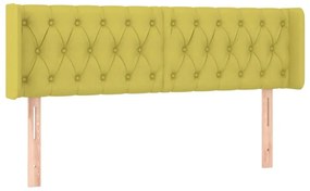 Κεφαλάρι Κρεβατιού LED Πράσινο 147x16x78/88 εκ. Υφασμάτινο - Πράσινο