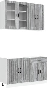 vidaXL Μονάδα κουζίνας LUCCA 4 pcs Γκρι Sonoma Επεξεργασμένο Ξύλο