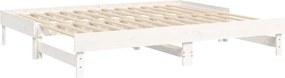 vidaXL Καναπές Κρεβάτι Συρόμενος Λευκός 2x(100x200) εκ. Μασίφ Πεύκο