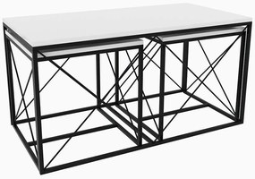 Ζιγκόν Defne (Σετ 3Τμχ) 854KLN2905 100x50x52/45x45x52cm White