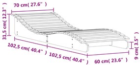 Ξαπλώστρα Καφέ Κεριού 205x70x31,5 εκ. από Μασίφ Ξύλο Πεύκου - Καφέ