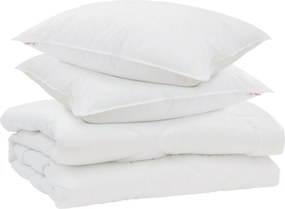 vidaXL Πάπλωμα με μαξιλάρι 3 pcs Λευκό Μικροΐνες