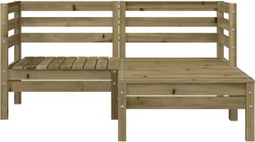 vidaXL Corner Sofa 2-θέσιο Solid Pine Wood Natural Impregnated Medium