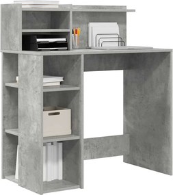 vidaXL Γραφείο Σκυρόδεμα Γκρι 90 x 48 x 101,5 cm Επεξεργασμένο Ξύλο