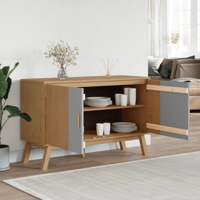 vidaXL Μπουφές OLDEN Γκρι &amp; Καφέ 114x43x73,5 εκ. από Μασίφ Ξύλο Πεύκου