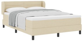 vidaXL Κρεβάτι Box Spring με Στρώμα Κρεμ 140x200 cm Υφάσματος