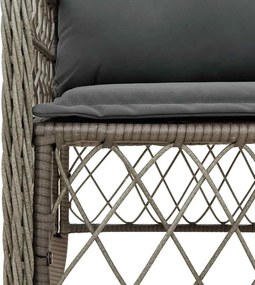 vidaXL Σετ Τραπεζαρίας Κήπου 9 τεμ. Γκρι Συνθ. Ρατάν με Μαξιλάρια