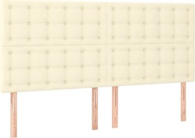 vidaXL Κρεβάτι Boxspring με Στρώμα Κρεμ 160x200εκ. από Συνθετικό Δέρμα