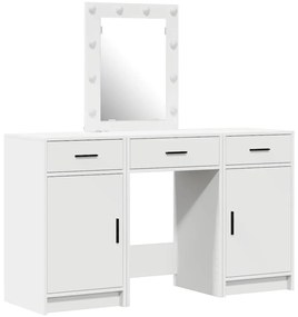 vidaXL Τραπέζι περιποίησης με συρτάρι 3 pcs Λευκό 50 x 41 x 135 εκ