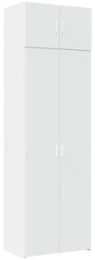 vidaXL Ραφιέρα με Ντουλάπια Λευκή 70x42,5x225 εκ. Επεξεργασμένο Ξύλο