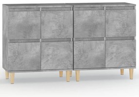 vidaXL Ντουλάπια 2 τεμ. Γκρι Σκυροδέματος 60x35x70 εκ. Επεξεργ. Ξύλο