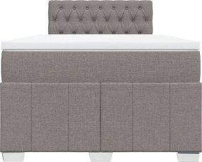 vidaXL Κρεβάτι Boxspring με Στρώμα Taupe 120x190 εκ. Υφασμάτινο