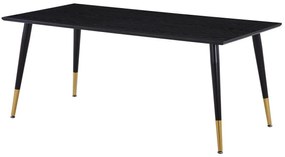 Τραπέζι Dallas 184, Μαύρο, 75x90x180cm, Ινοσανίδες μέσης πυκνότητας, Φυσικό ξύλο καπλαμά, Μέταλλο | Epipla1.gr