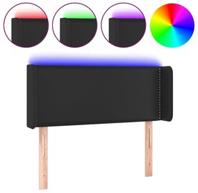 Κεφαλάρι Κρεβατιού LED Μαύρο 93x16x78/88 εκ. Συνθετ. Δέρμα 3123174